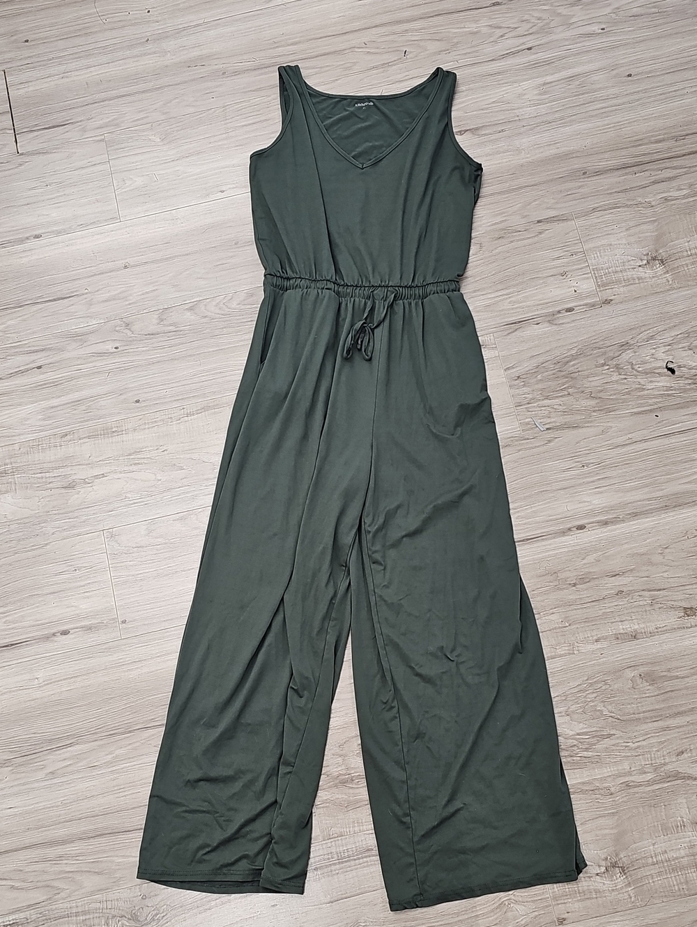 Allthreads Sleeveless Wide-Leg Jumpsuit - Khaki Green